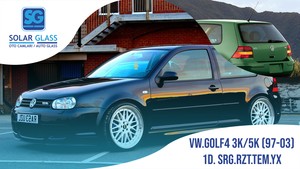 VW GOLF 4 3K/5K 97-03 TEMPER ARKA CAM 1 DELİK SRG. RZT. YEŞİL