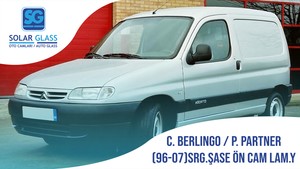 CITROEN BERLINGO / PEUGEOT PARTNER 96- LAMİNE ÖN CAM ADE. SRG. YEŞİL
