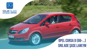 OPEL CORSA D 06- LAMİNE ÖN CAM SRG. ADE. ŞASE YEŞİL MAVİ