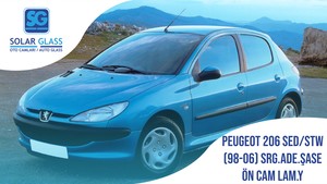 PEUGEOT 206 SD/SW 98-06 LAMİNE ÖN CAM ŞASE ADE. SRG. YEŞİL