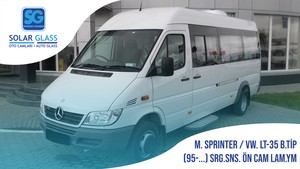MERCEDES SPRINTER / VW LT 35 BÜYÜK TİP 95- LAMİNE ÖN CAM SRG. ADE. YEŞİL MAVİ